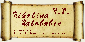 Nikolina Malobabić vizit kartica